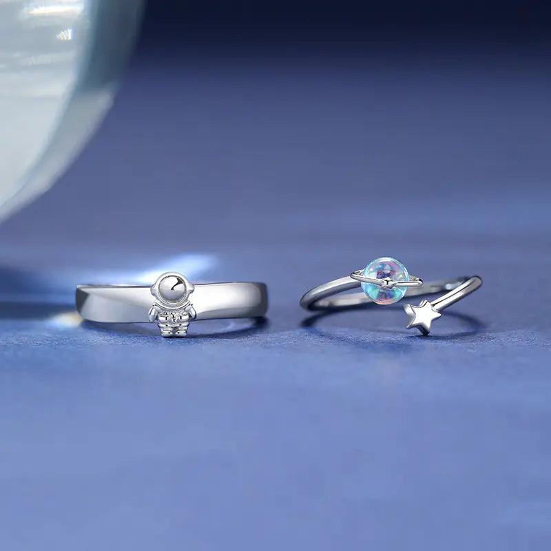 Couple Astronaut Rings - Trendy Open Adjustable Gift