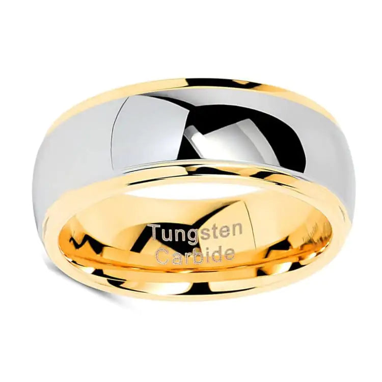 Curved Line Gold Fashion Tungsten Steel Ring