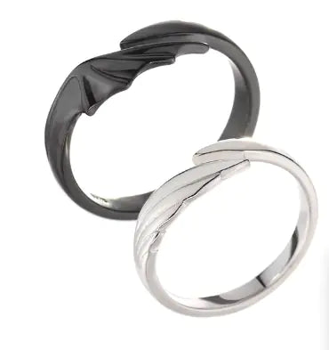 S925 Silver Angel Devil Couple Rings for Halloween