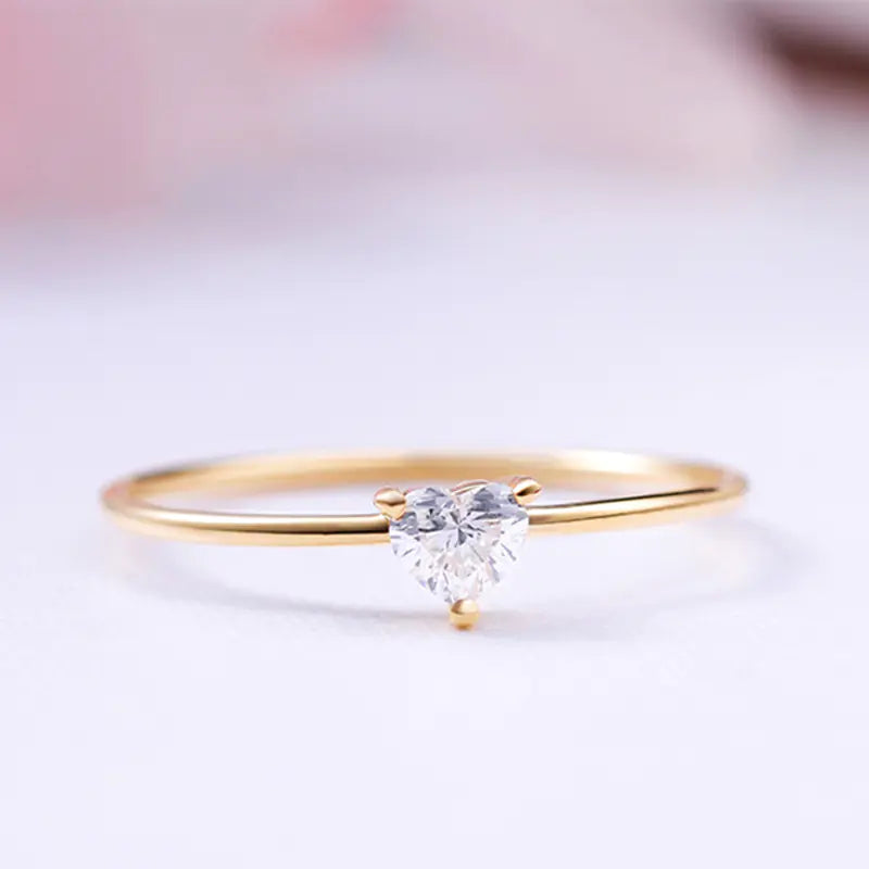 Wholesale Heart-Shaped 18K Gold Plated Ring for Women