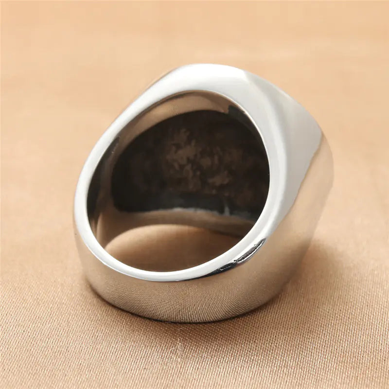 Titanium Steel Vintage Star Ring for Men