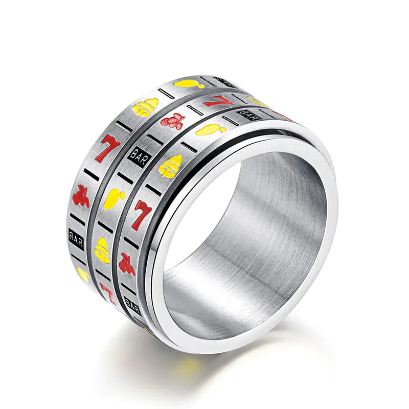 Rotatable Groove Titanium Steel Ring for Men