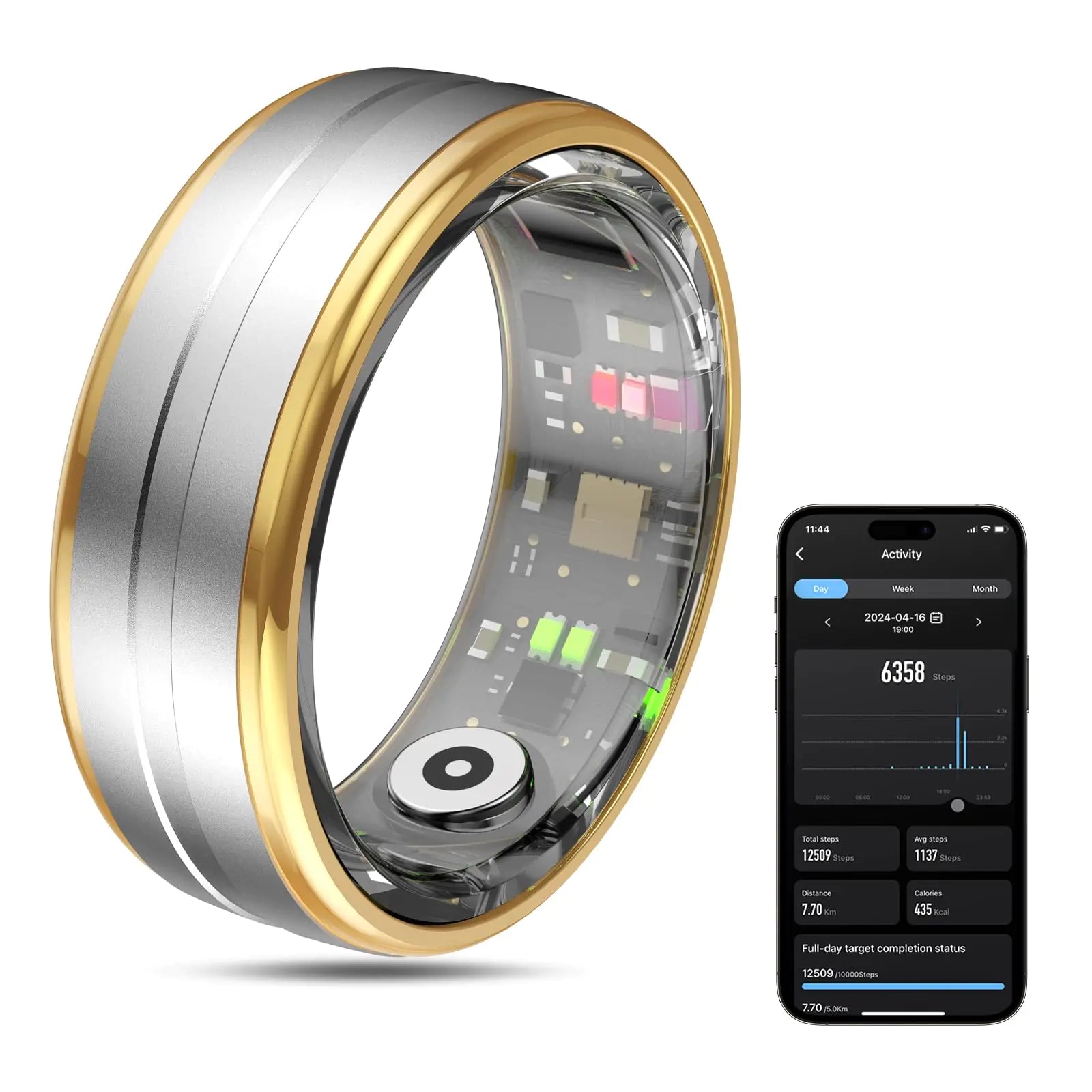 MagLoop Smart Ring Health Tracker for Men/WomenFitness Ring Sleep TrackerFast Charging for Long-Lasting Usefor Pedometer ExerciseMonitor Sleep Heart Rate StressWaterproof (Silver 10)