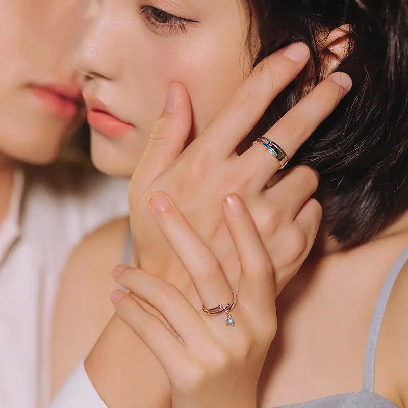 Original Design Silver Couple Rings - Midsummer Night's Dream