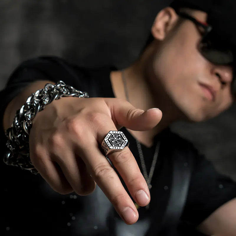 Nordic Viking Men's Ring - Retro Titanium Steel Design