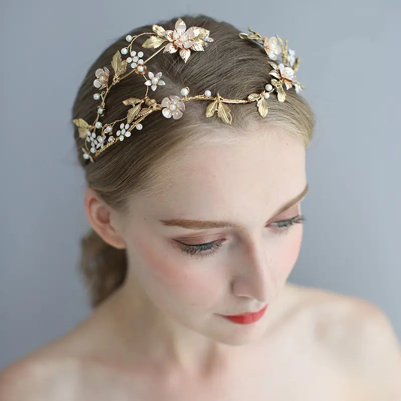 Baroque Style Queen Crown for Brides, Handmade Accessory