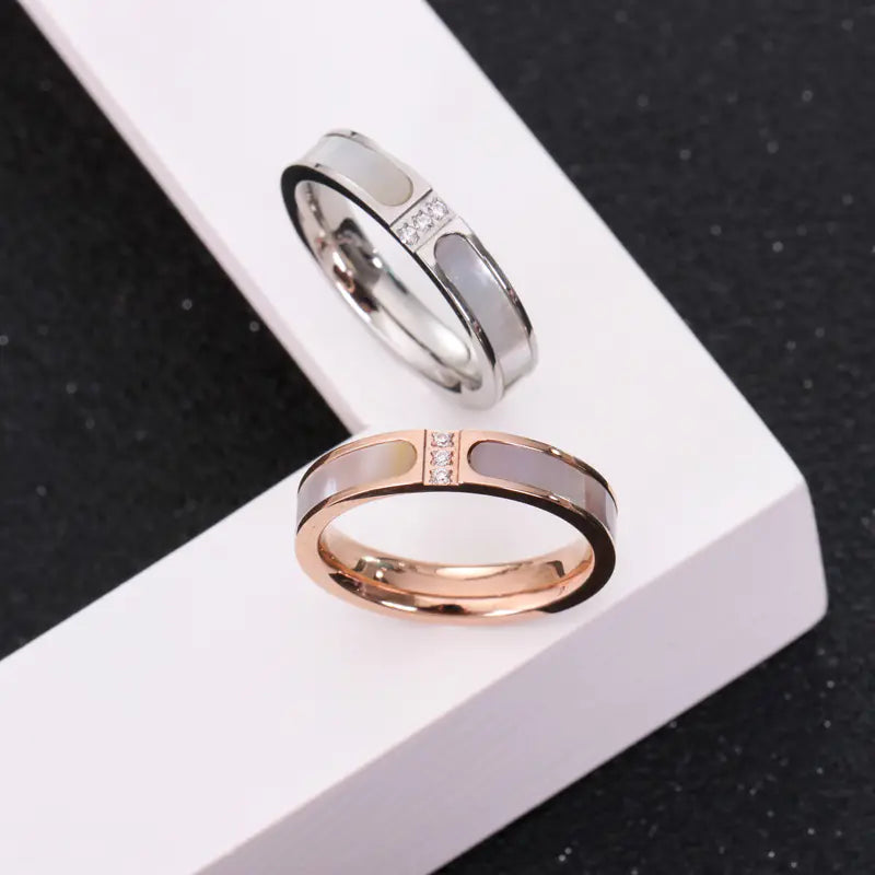 18K Rose Gold Plated Shell Ring