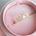 Gold Plated Crown Shell Pearls Ring for Women
