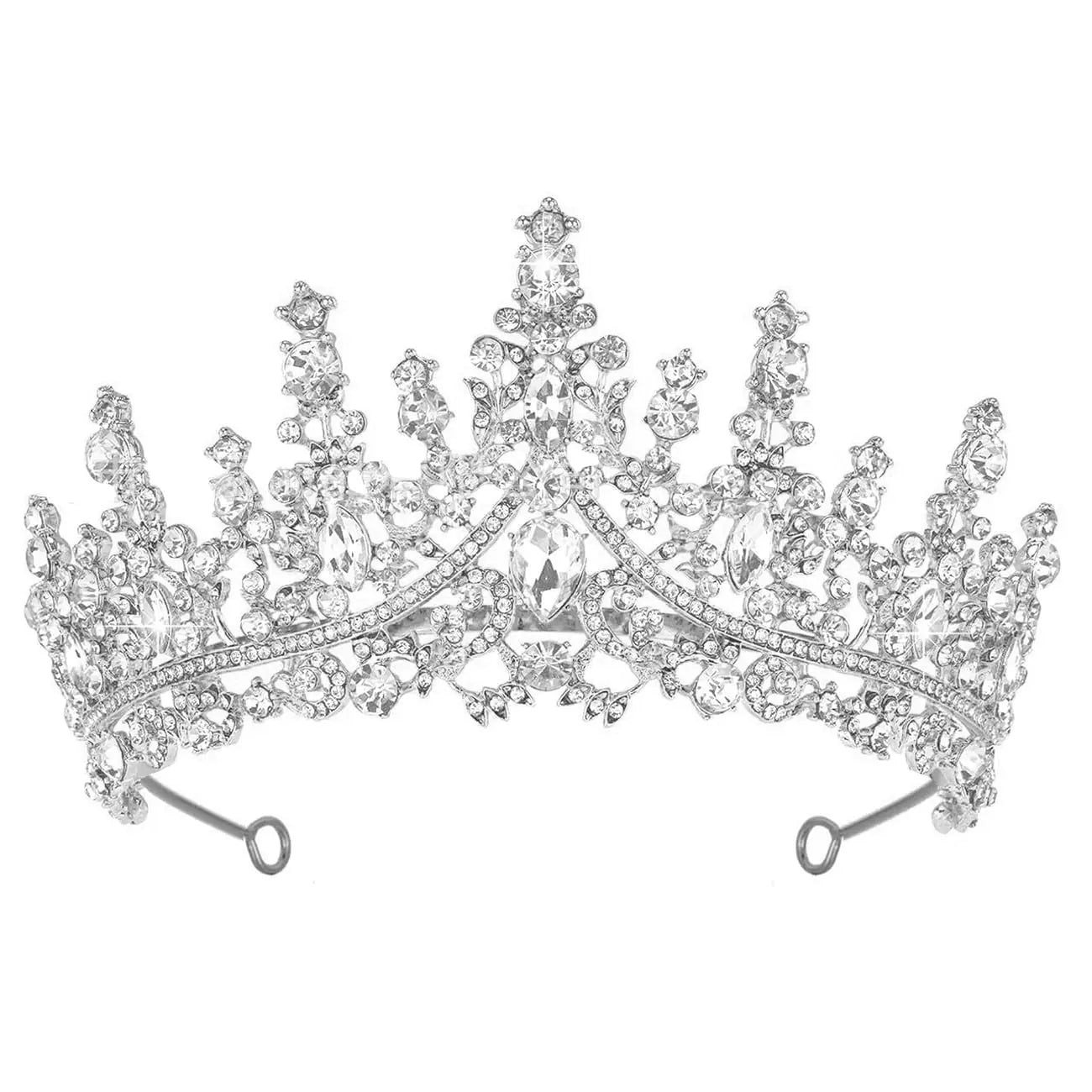 Papoopy Tiara Crown for Women Headband Hair Accessories for Birthday Wedding Party Costume (Silver)