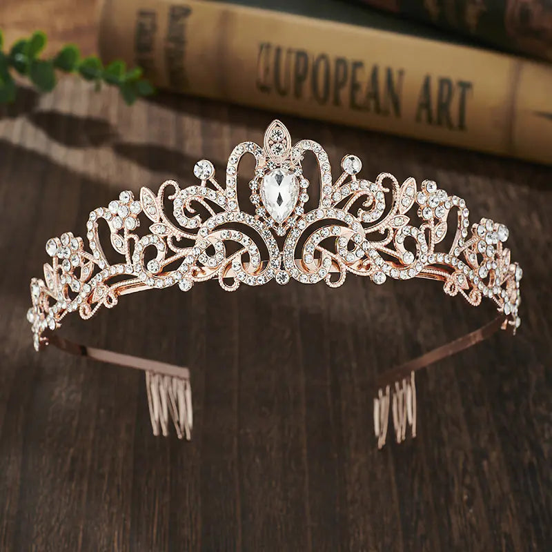 Rhinestone Bride Crown Hairband for Weddings and Events