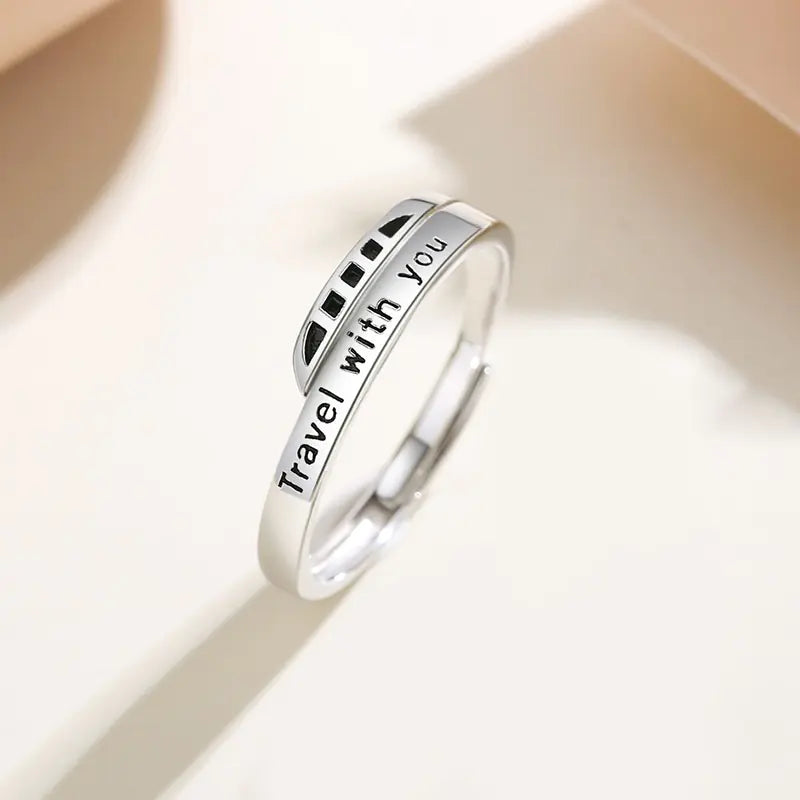 S925 Sterling Silver Couple Ring for Travel