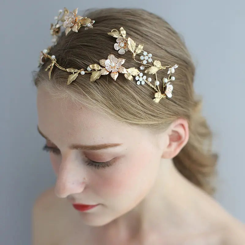 Baroque Style Queen Crown for Brides, Handmade Accessory