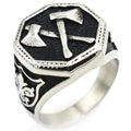 RW191 Retro Men's Titanium Steel Ring with Axe Design