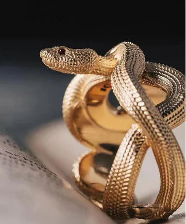 Gold-plated Snake Ring - Fashion Trend Accessory