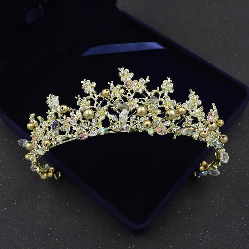 Baroque Crown Gold Headband Bridal Hair Accessory