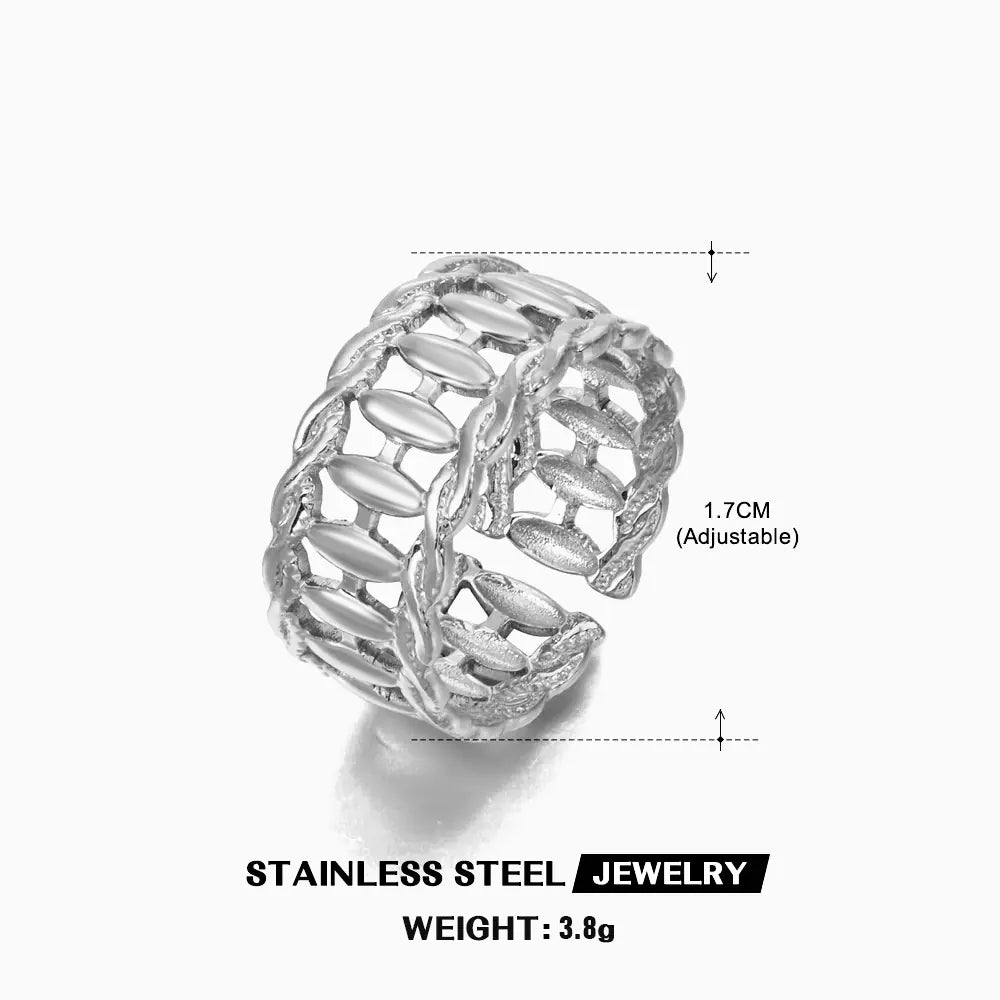 Adjustable Popular Shaped Stainless Steel Ring for Women
