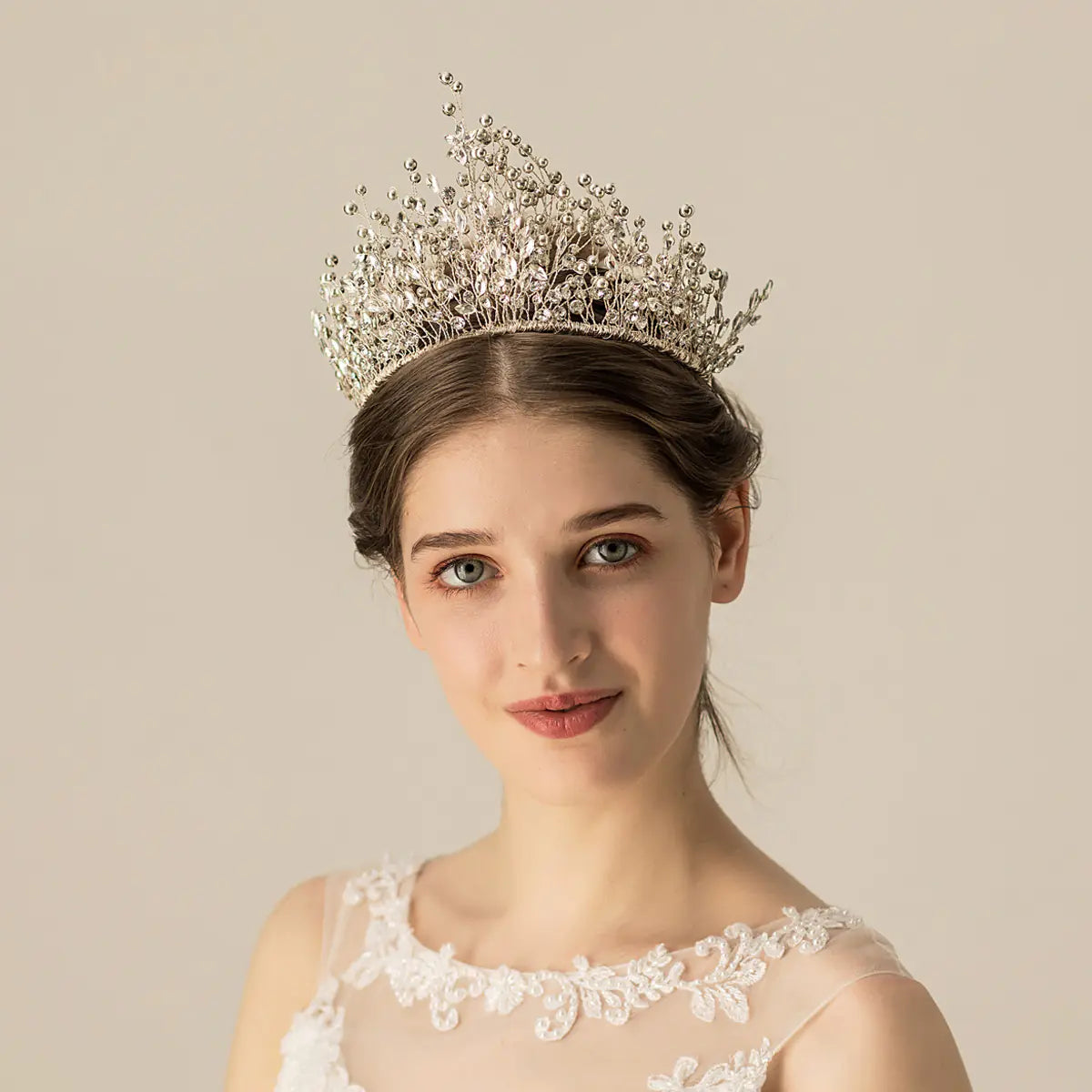 Handcrafted Beaded Crown Bridal Hair Accessory
