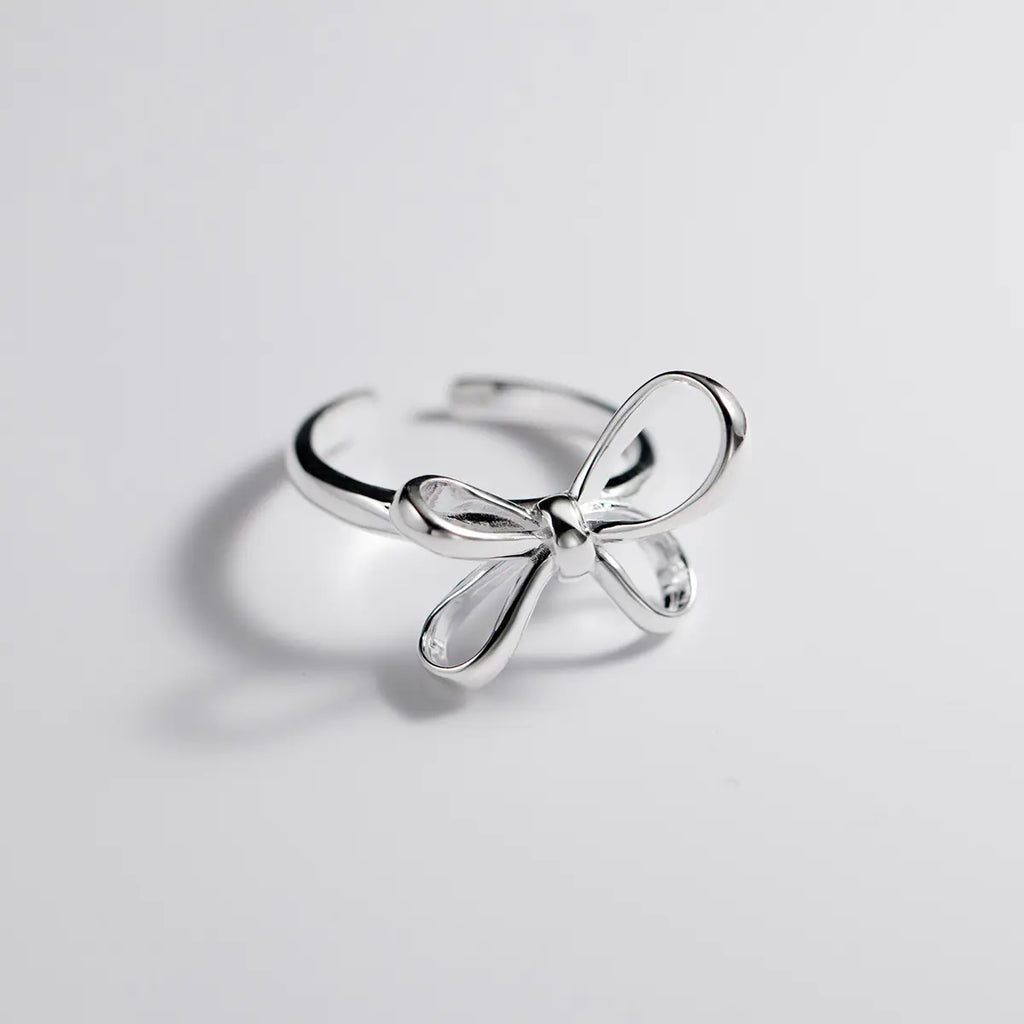 S925 Silver Bow Ring - Simple Fashion Jewelry for Women