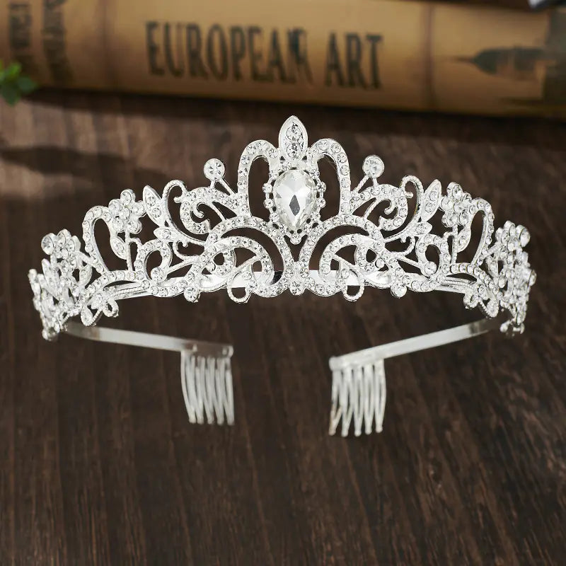 Rhinestone Bride Crown Hairband for Weddings and Events