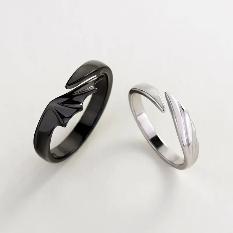 Angel and Demon Couple Adjustable Rings