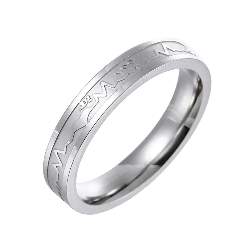 Titanium Steel ECG Ring for Men and Women Fashion