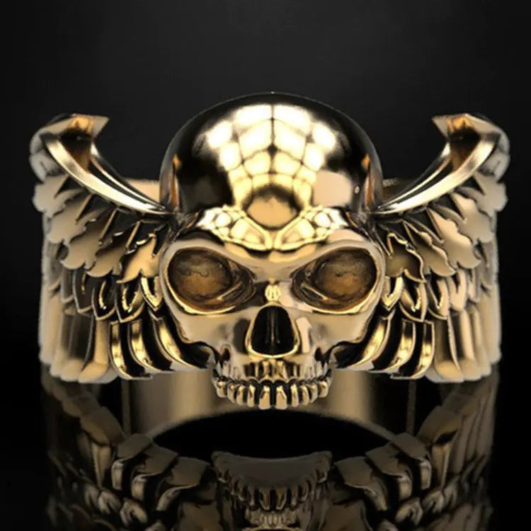 Men's Zinc Alloy Skull Ring with Punk Style Design