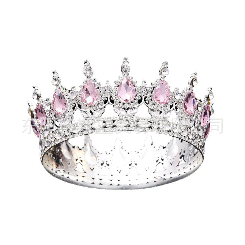 Baroque Crown Wedding Hair Accessory with Rhinestones