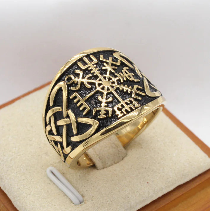 Nordic Viking Men's Titanium Steel Ring in Retro Style