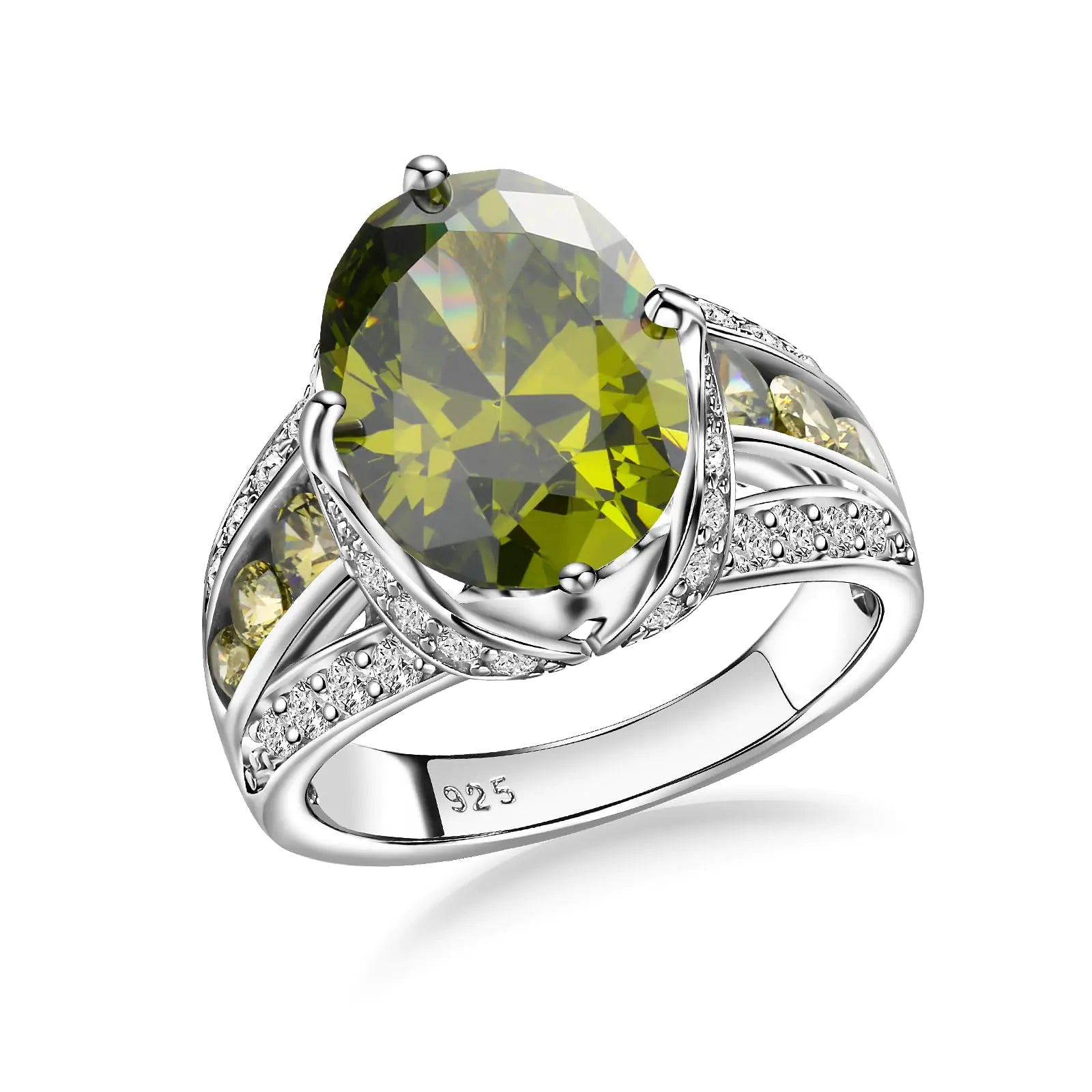 AGRULE 11.83 Carat Oval Cut Engagement Ring Sterling Silver Big Gemstone Cocktail Party Ring Garnet Ring for Men Women Size 8