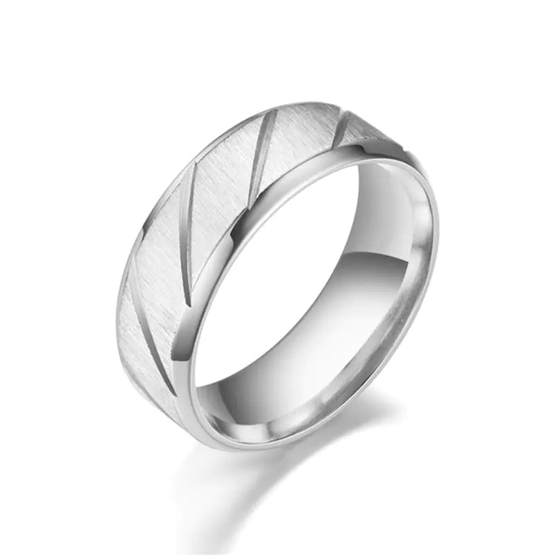 Stainless Steel Double Beveled Ring for Men & Women