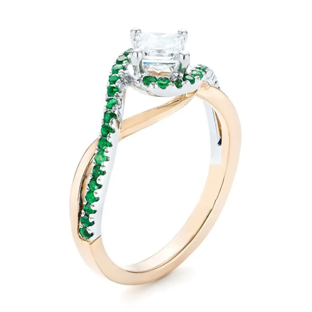 Two-Tone Gold Plated Engagement Ring for Women