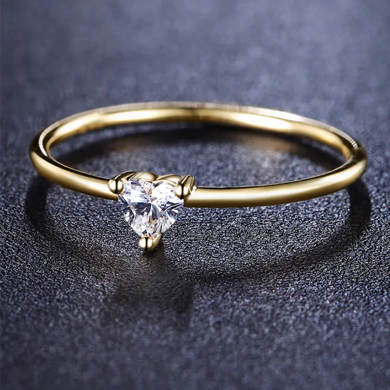 Wholesale Heart-Shaped 18K Gold Plated Ring for Women