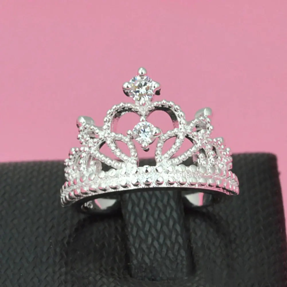 Princess Crown Ring with 925 Silver and Zirconia