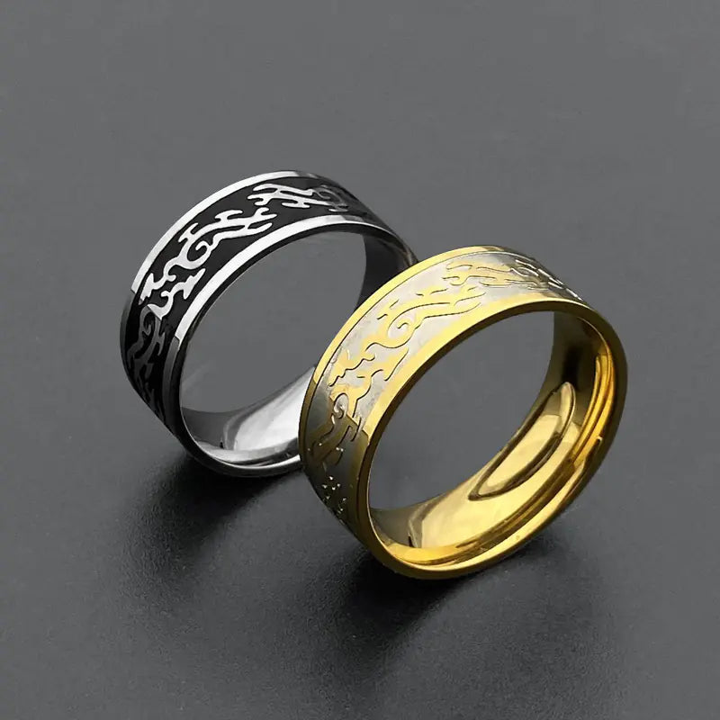 Gold plated Dragon Pattern Fashion Ring