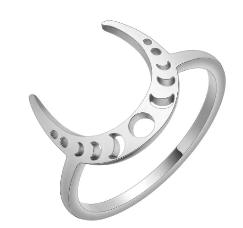 Crescent Stainless Steel Ring for Women