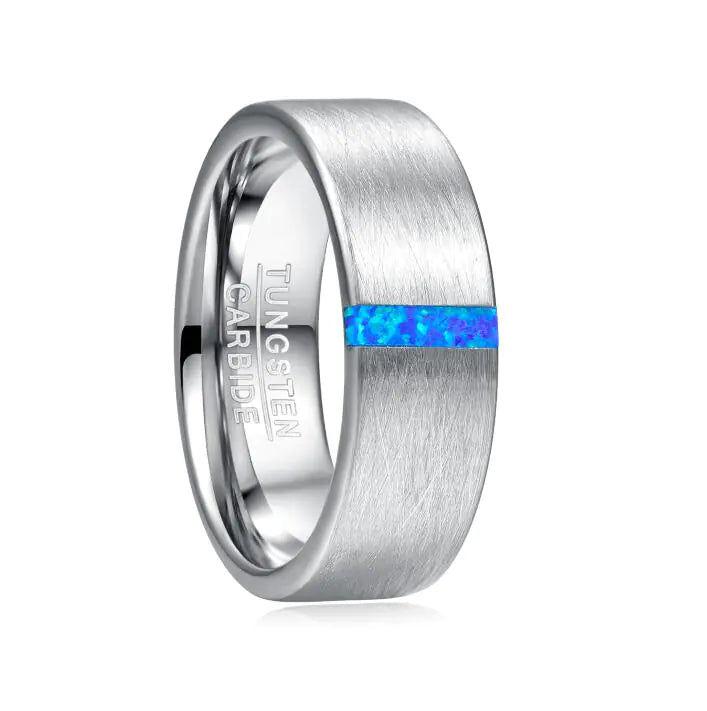 8mm Brushed Tungsten Steel Ring for Men