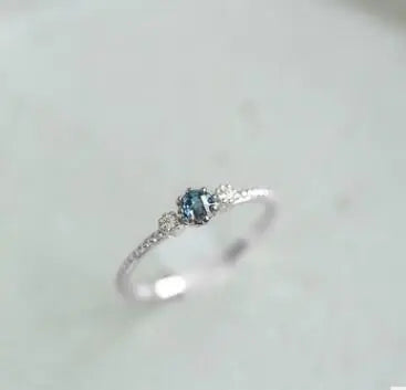 Blue Diamond Ring for Women with Gemstone Accents