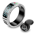 PaoShuTai Smart Ring with Digital Display Vital Health Ring with Sleep/Blood Oxygen/Heart Rate Monitoring Waterproof Fitness Tracker Remote Control for TikTok No Subscriptions(Silver8)