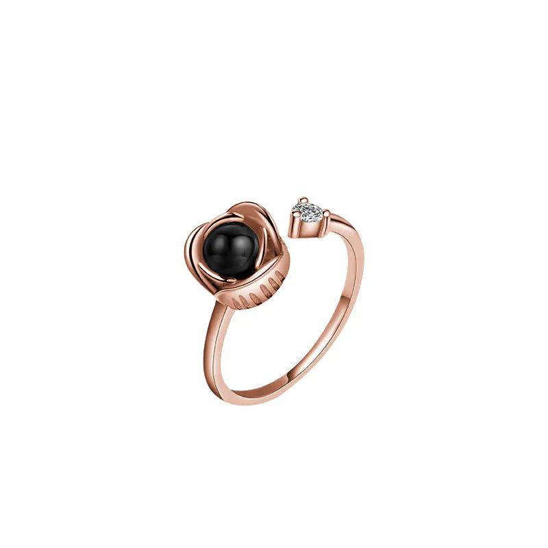 Rose Projection Couple Ring