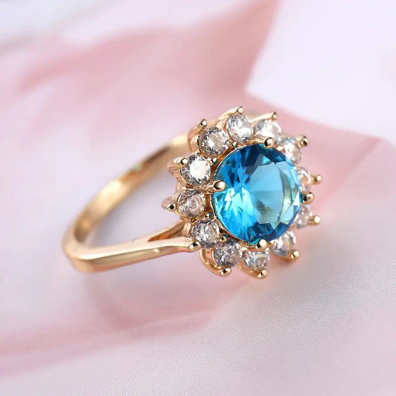 Gold Plated Zircon Ring for Women