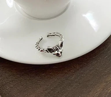 Cat Head 925 Sterling Silver Ring for Women