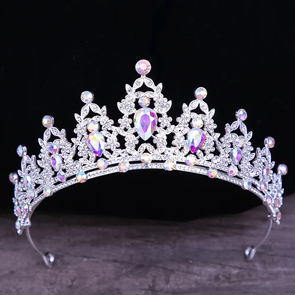 Bridal Crown with Teardrop Crystals for Events