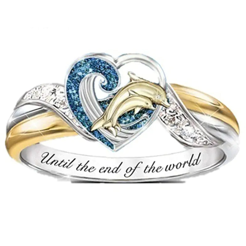 Elegant Dolphin Sapphire Engagement Ring for Women