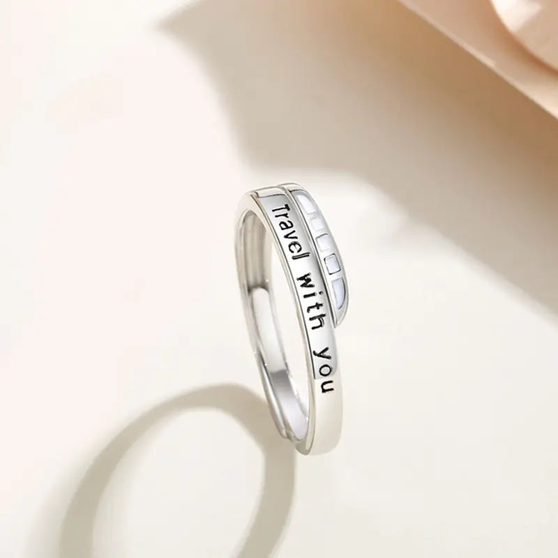 S925 Sterling Silver Couple Ring for Travel