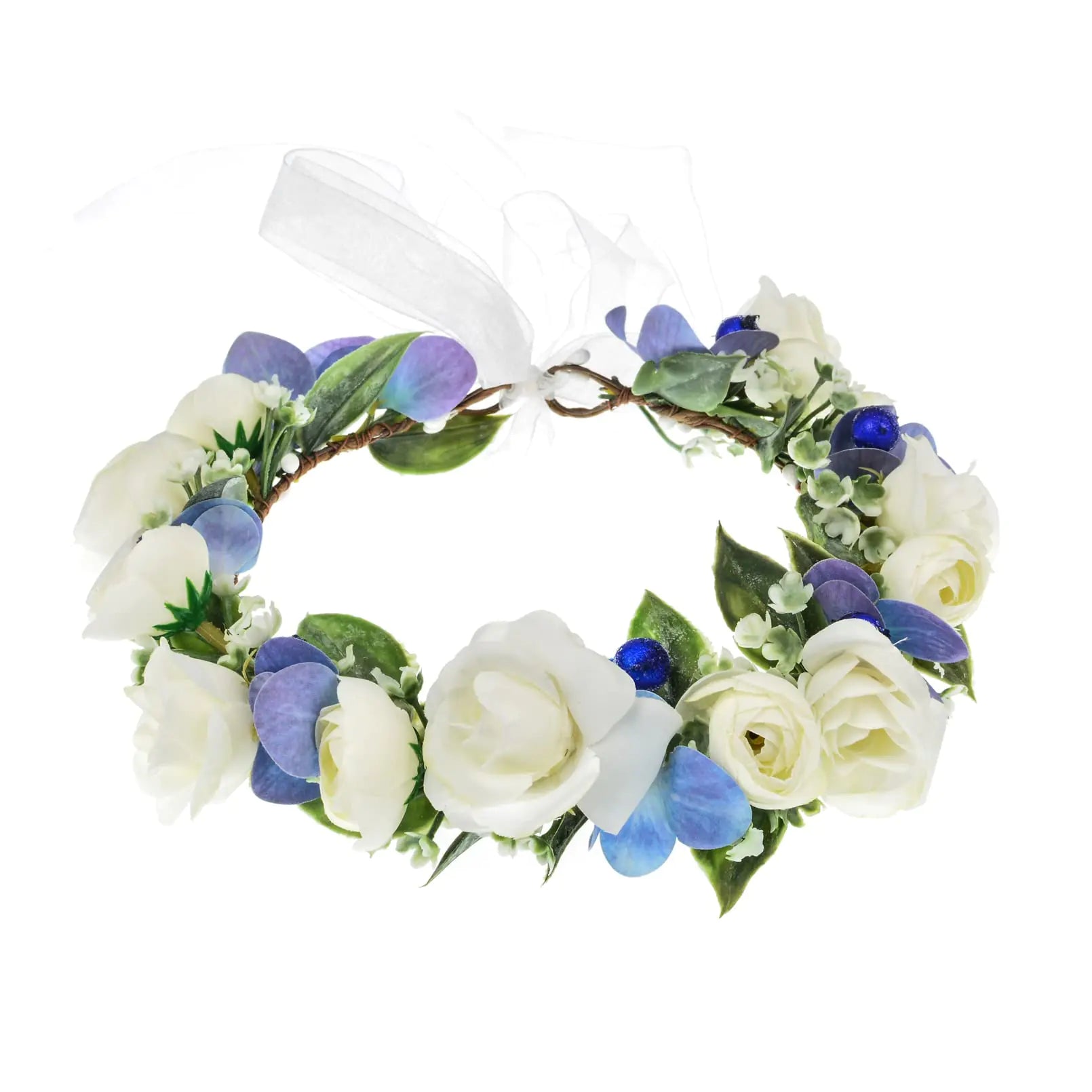 DreamLily Maternity Woodland Photo Shoot Peony Flower Crown Hair Wreath Wedding Headband BC44 (Style 15 Orchid Blue)