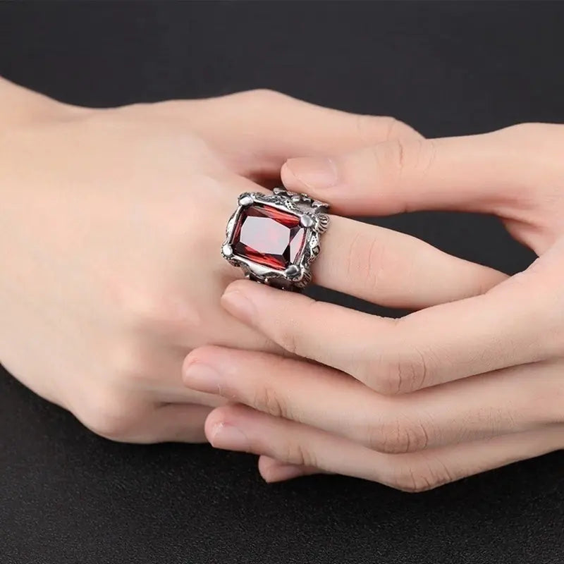 Bold Alloy Men's Ring with Zircon Stone Wholesale