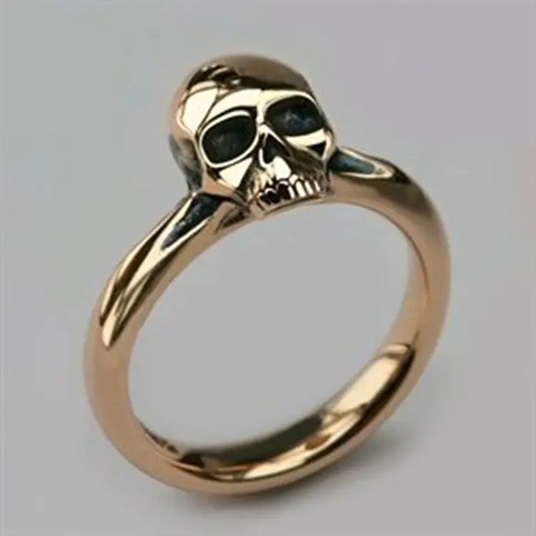 Men's Zinc Alloy Skull Ring with Punk Style Design