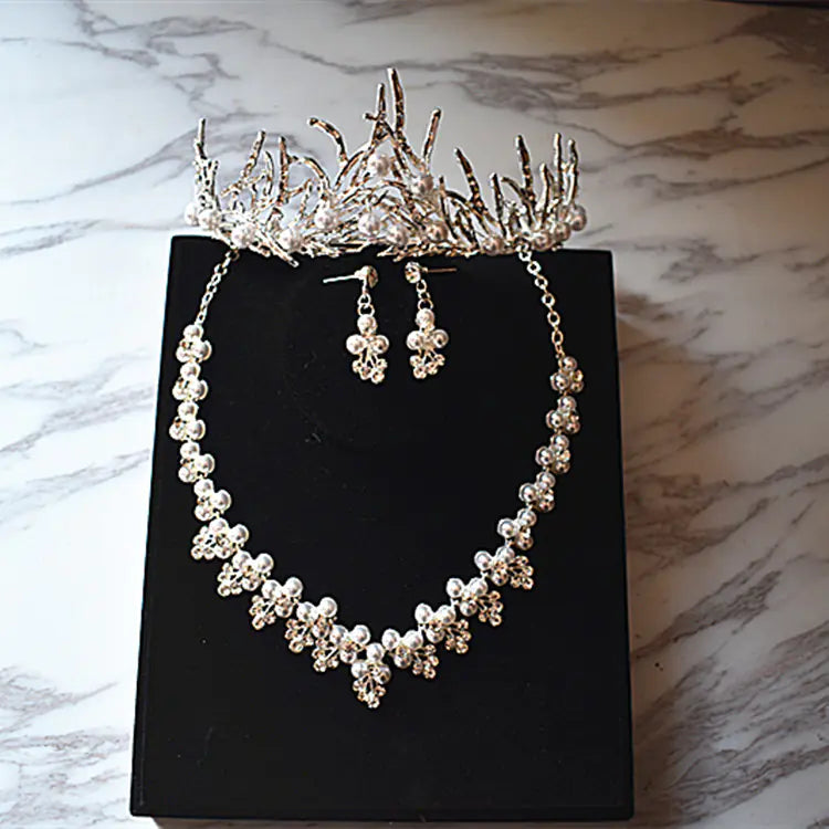 New Bride Necklace Set with Princess Crown Accessories