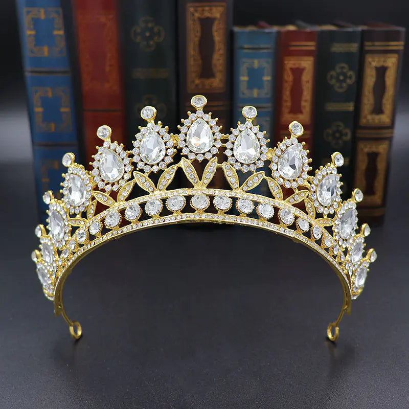 Baroque Waterdrop Diamond Bridal Crown for Princess