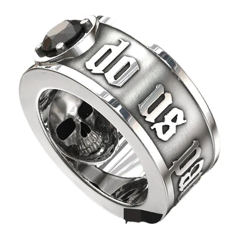 Men's Zinc Alloy Skull Ring with Punk Style Design